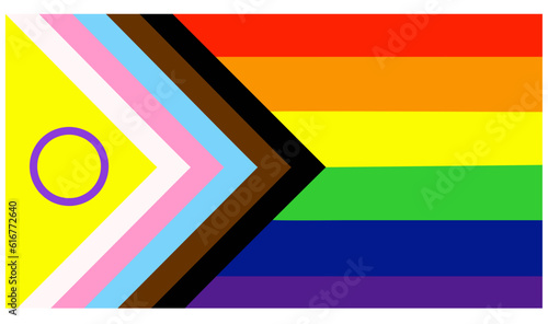New updated intersex inclusive Progress rainbow pride flag. available in PNG  &  vector formats