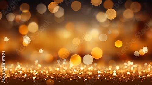 Festive abstract gold bokeh background, party, Christmas, new year, anniversary