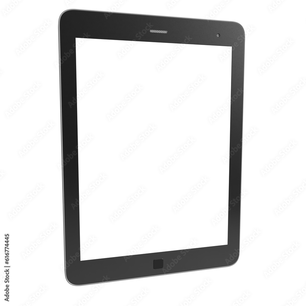 Illustration of Front tablet mockup template with empty transparent screen Illustration of Front tablet mockup template with empty transparent screen