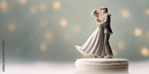 Cake Topper Perfection: Figurine Couple Adding Charm to the Wedding Cake