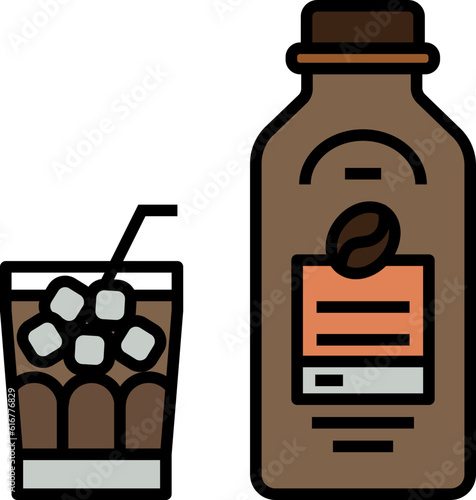 Cold Brew Coffee decorative design element for website, presentation, flyer, brochure, printing, application. illustration style