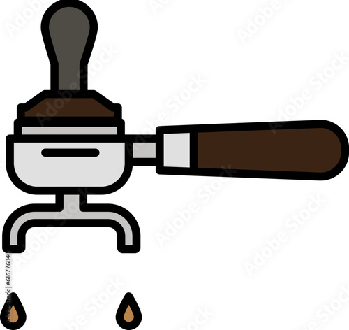 Portafilter decorative design element for website, presentation, flyer, brochure, printing, application. illustration style