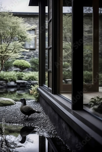 Japan Culture Home and Garden Concept: Embracing the Timeless Elegance and Tranquility of Japanese Aesthetics, Creating a Harmonious Fusion of Indoor and Outdoor Spaces © Nuchjara