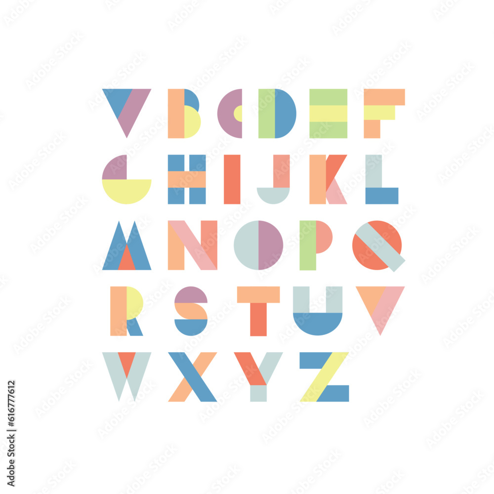 abstract geometric colorful alphabet abstract geometric colorful alphabet