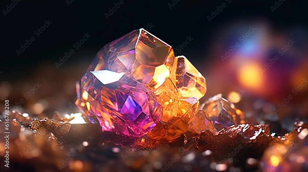 Crystals with druze. Generative AI. Illustration for banner, poster, cover, brochure or presentation. Crystals with druze. Generative AI. Illustration for banner, poster, cover, brochure or presentation.