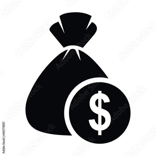 Dollar bag, money bag, cash bag icon