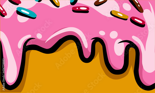 Fotografie, Obraz ice cream strawberry with sprinkles background