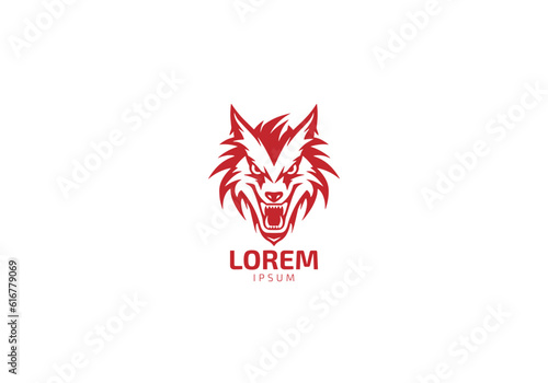Wolf Attack minimal logo in Aggressive and Danger style, wild Wolf logo icon