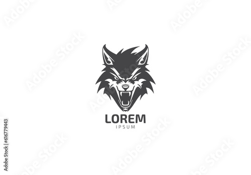 Black Head Angry wolf logo design inspiration. Edgy Design Head of Aggressive Wolf, Modern professional wolf logo