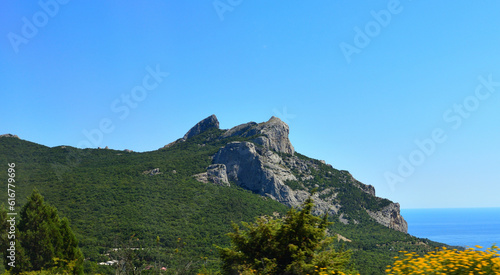 The mountain Delikli-Burun in Laspinsky pass in Crimea photo