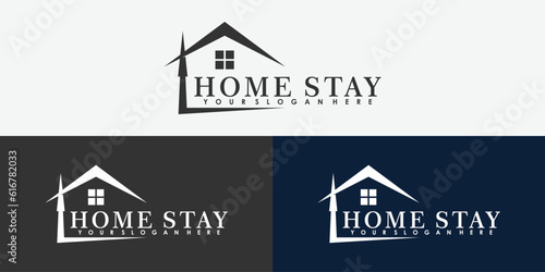 home stay logo design with simple concept