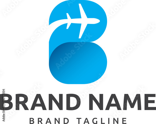 letter B plane logo