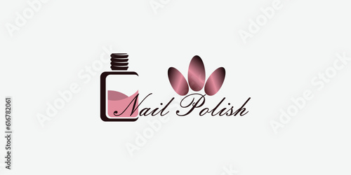 beauty nails polish logo design with modern concept