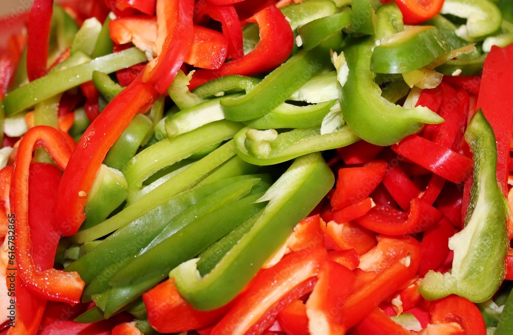 peppers chopped red green capsicum slices peppers chopped red green capsicum slices