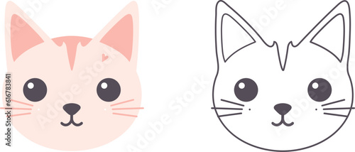 Kawaii cat flat Icon vector. Cute cat-flat illustration. Cute Kawaii cat flat illustration, Art, Icons, and Graphics.
