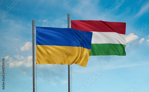 Hungary and Ukraine flag