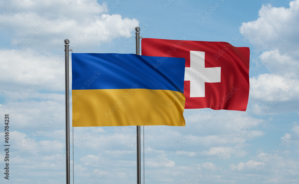 Switzerland and Ukraine flag