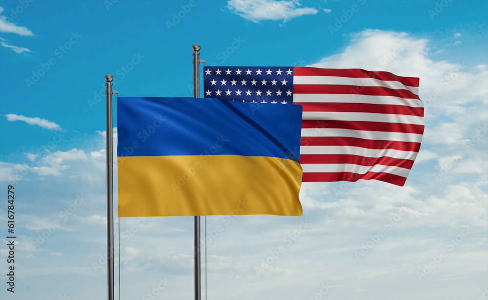 USA and Ukraine flags USA and Ukraine flags