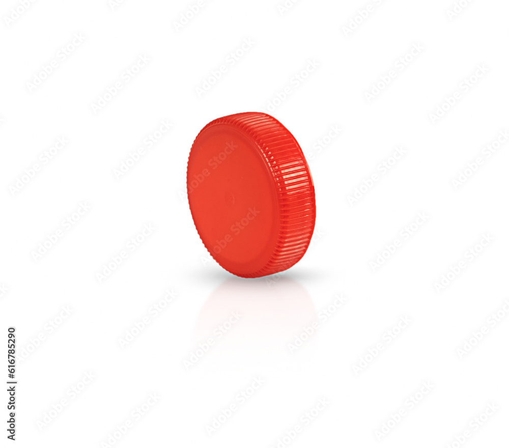 The red plastic cover is insulated on a white background The red plastic cover is insulated on a white background