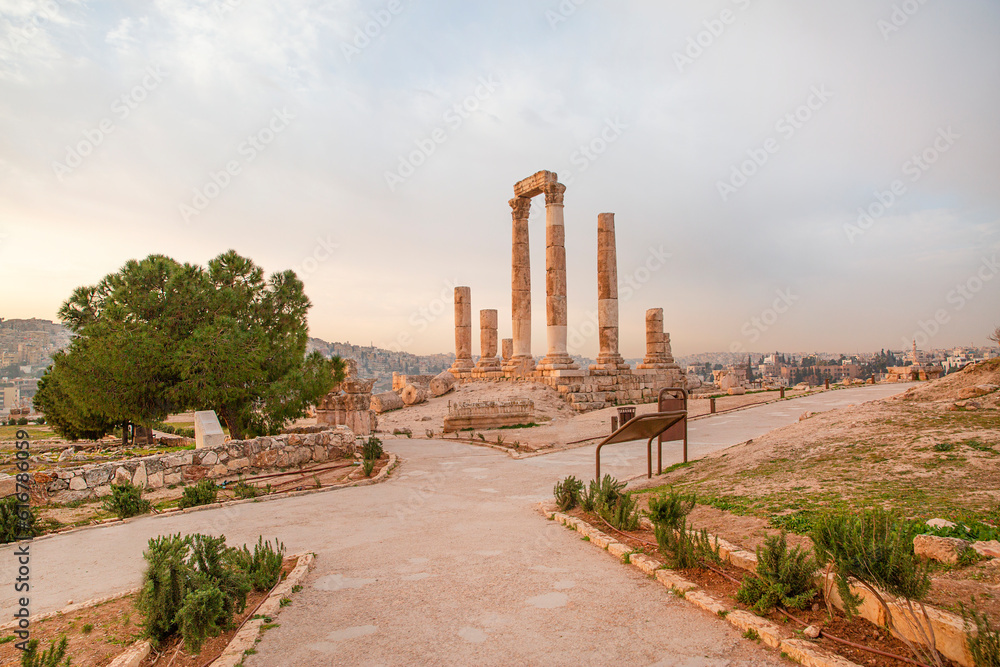 Temple of Hercules in Amman Citadel comples, Jordan. 