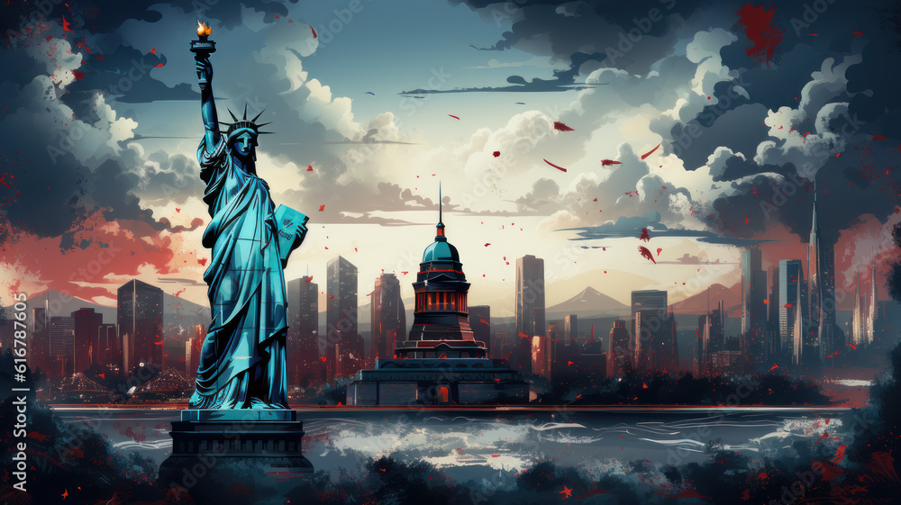 Fototapeta premium June 4th USA Independence Day