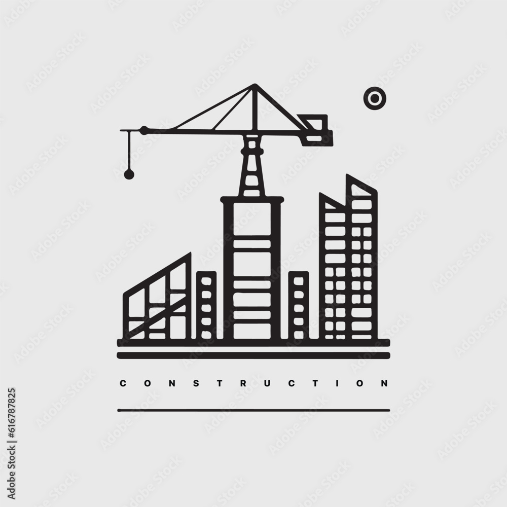 Modern abstract vector construction company logo template. Logotype for builder