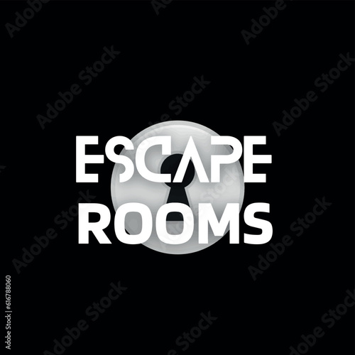 Logo design escape rooms vector image
