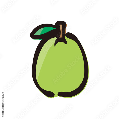 Guava - Fruits icon/illustration (Hand-drawn line, colored version)