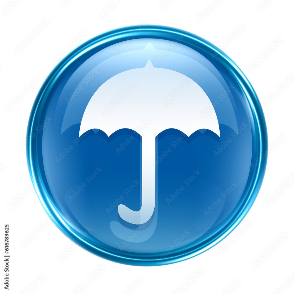 Umbrella icon blue, isolated on white background Umbrella icon blue, isolated on white background