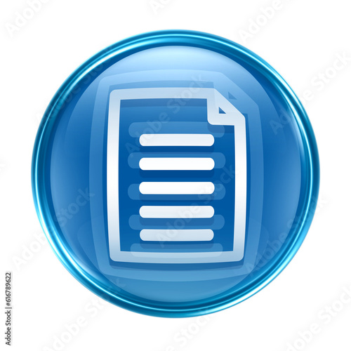 Document icon blue, isolated on white background