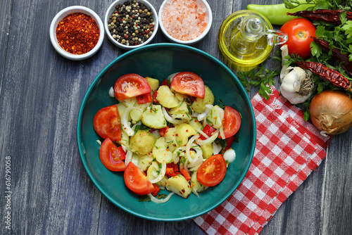 Turkish style food; potato salad, potatoes salad