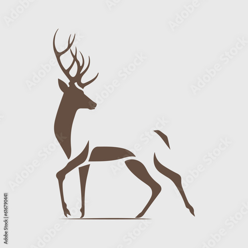 Modern abstract vector deer logo template