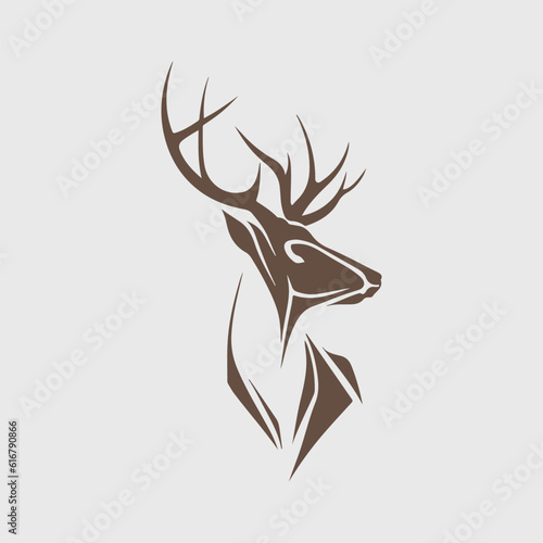 Modern abstract vector deer logo template