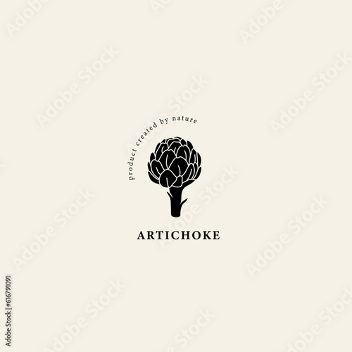 Flat vector artichoke plant illustration