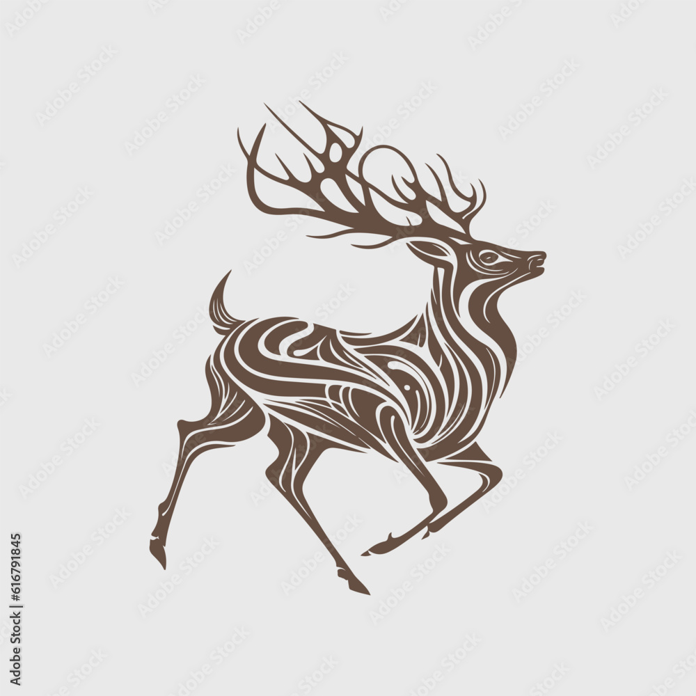 Fototapeta premium Modern abstract vector deer logo template