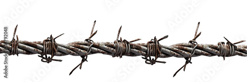 Barbed wire isolated on transparent background