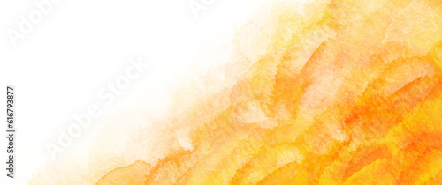Yellow and orange summer vector watercolor background. Hand drawn wallpaper design for cards, flyers, poster, banner, cover design, invitation cards, prints. Summer heat illustration for design.	