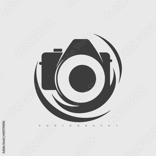 Modern abstract vector camera logo template. Photography logotype