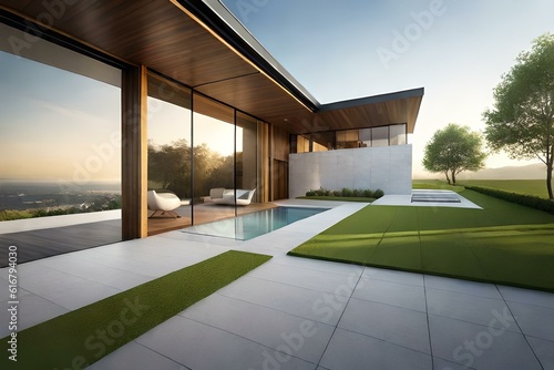 modern house in the park