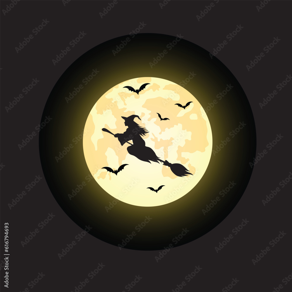halloween background with moon