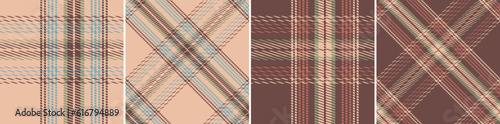 Plaid seamless set pattern.