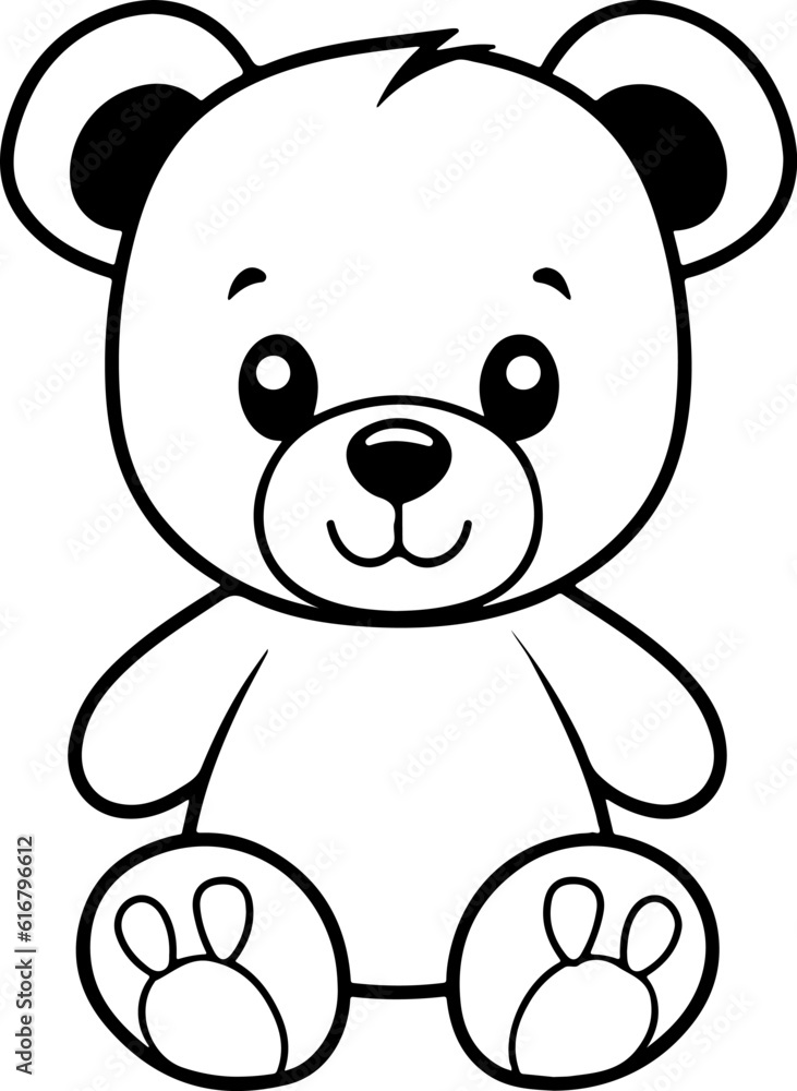 Fototapeta premium Vector illustration adorable teddy bear plush toy vector art