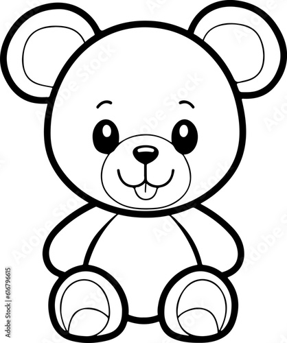 Vector illustration adorable teddy bear plush toy vector art