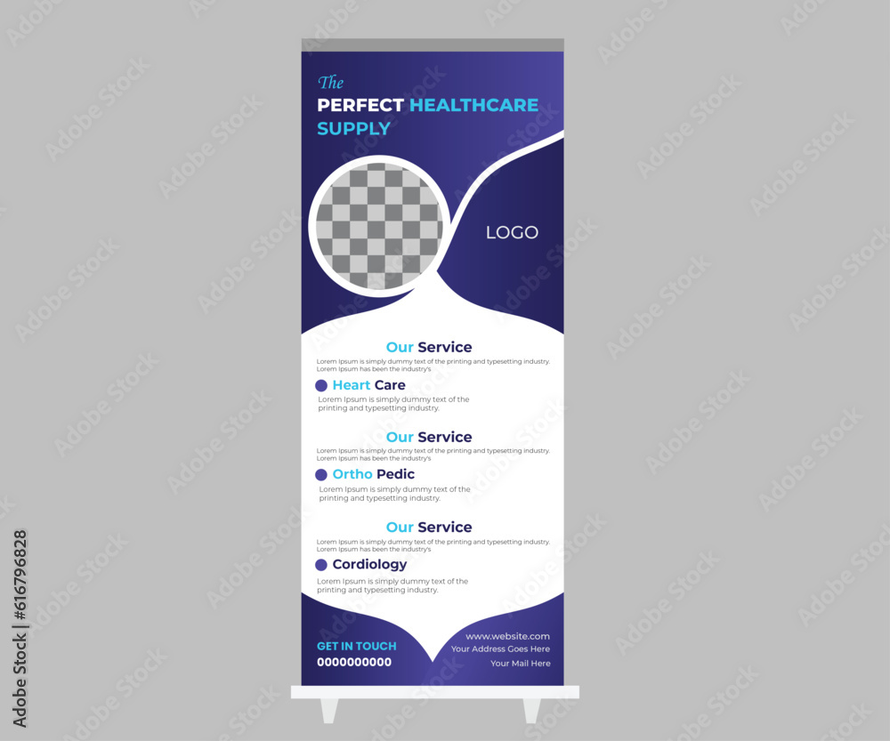 Abstrac New Roll Up Banner For Health Care. Abstrac New Roll Up Banner For Health Care.