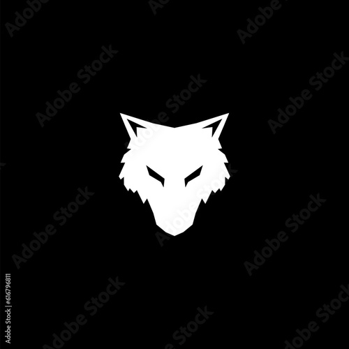 Wolf head logo isolated on black background 
