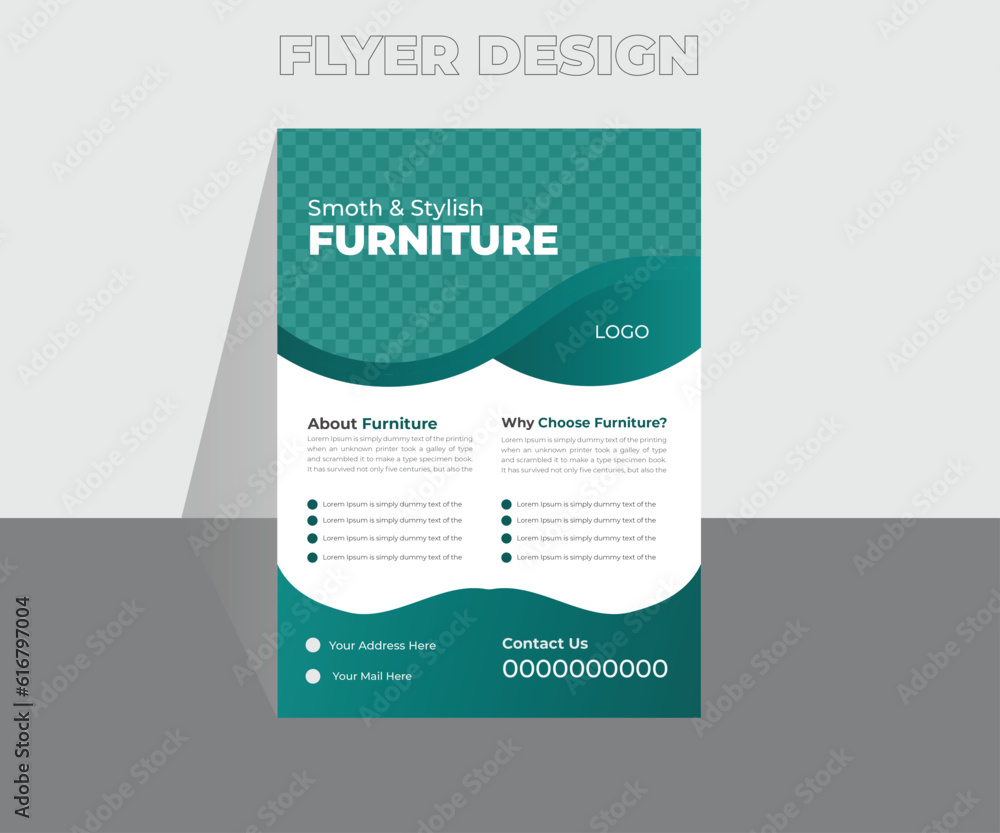 Corporate Real Estate flyer design template for print proposal.