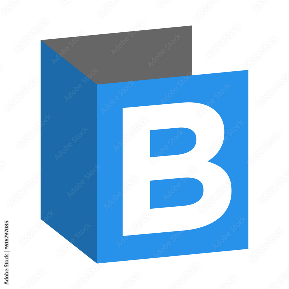 B letter open box logo template B letter open box logo template