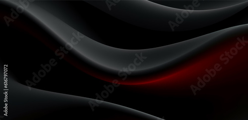 black red wavy abstract background, generative ai