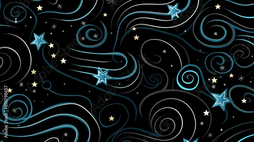a cute cartoon inspired stars wallpaper, flying around, ai generated image
