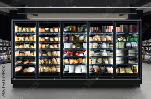 Frozen pastry packagings in Fridge mockup suitable for presenting packagings and new design among many others